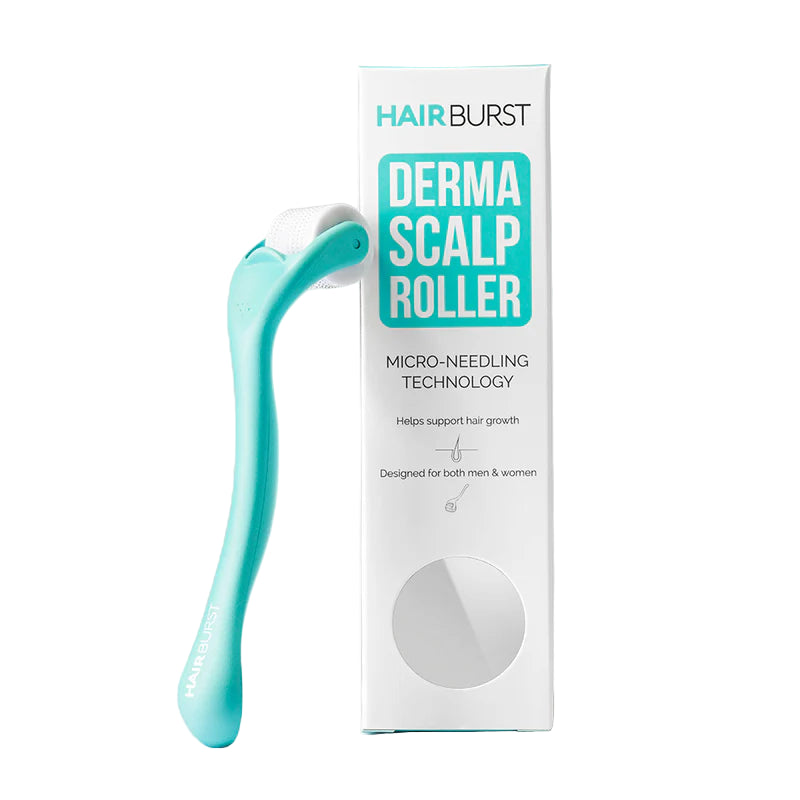 Hairburst Derma Scalp Roller with packaging on a white background